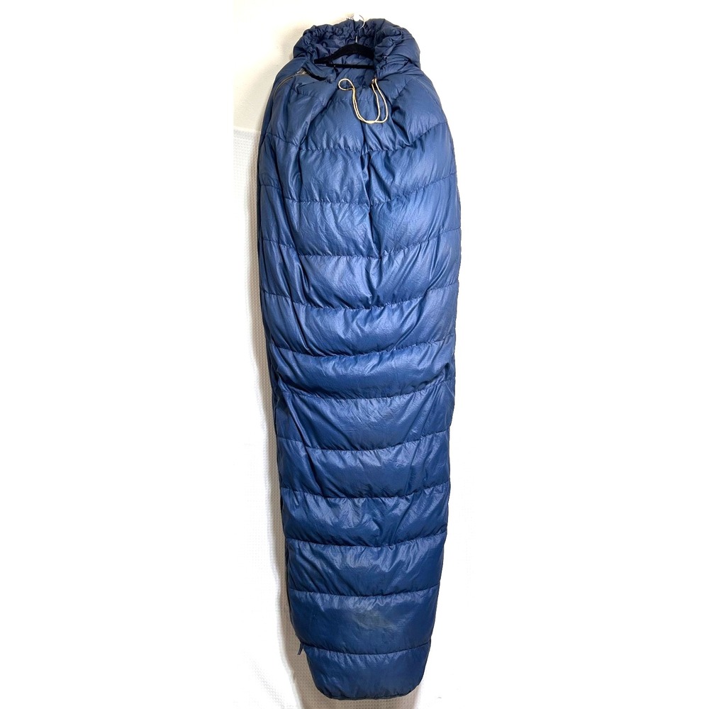 Vintage The North Face Goose Down Blue Sleeping Bag Brown Label L 86x31